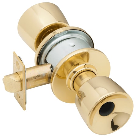 Schlage Grade 2 Storeroom Cylindrical Lock, Tulip Knob, Conventional Less Cylinder, Bright Brass Finish A80LD TUL 605